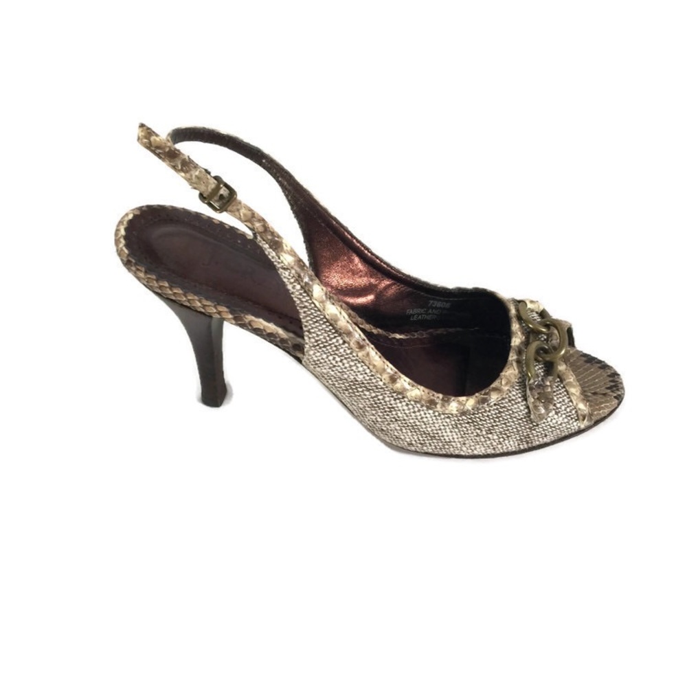 J Crew Snakeskin Heel Sandals Sz 7
